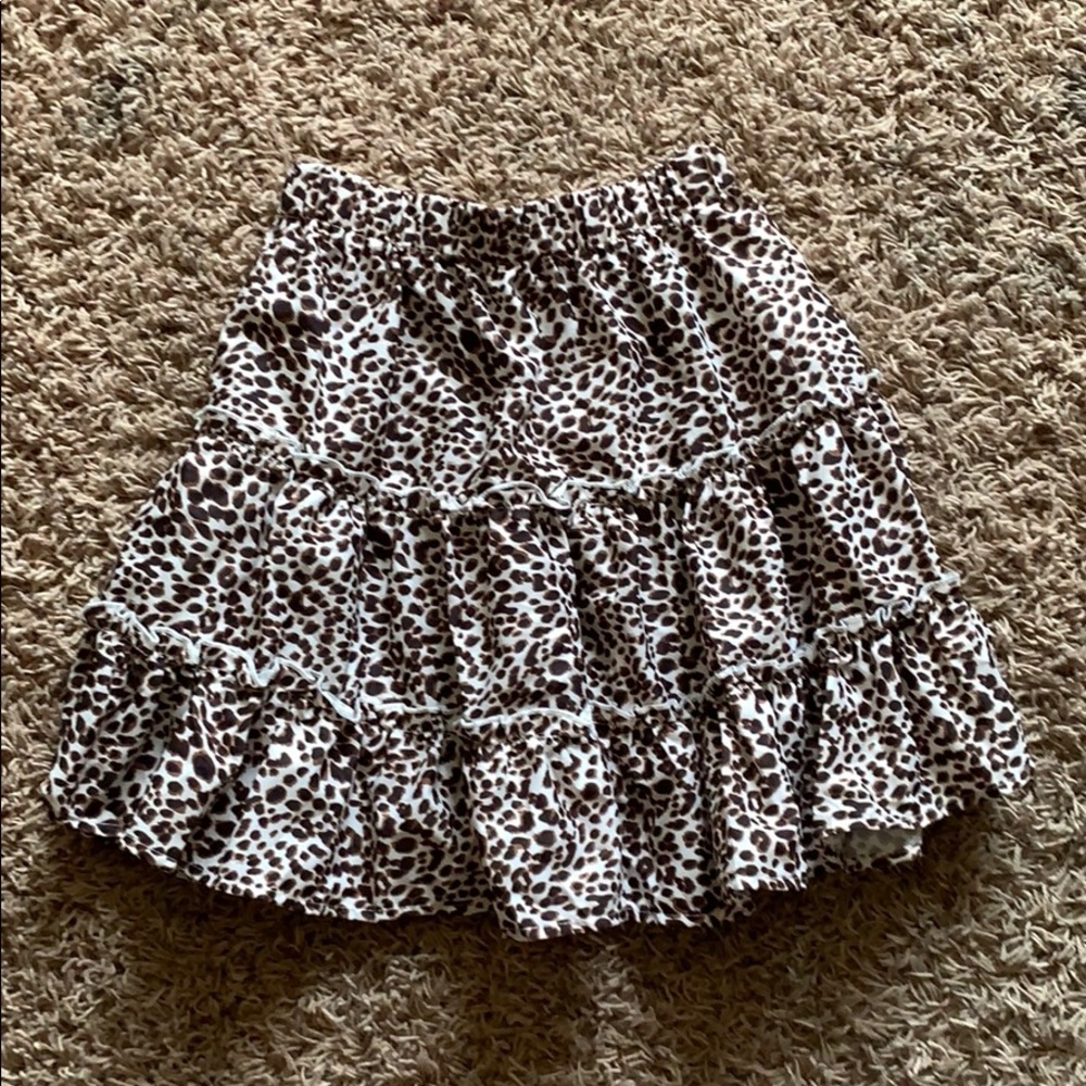 Shein Tiered Cheetah print skirt